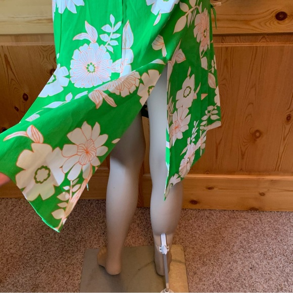 Vintage 60s Dash About Mod Scooter Dress Size M Floral Lime Green Bows - Picture 12 of 15